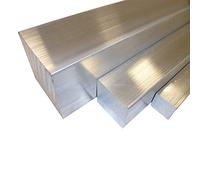 B&T Metall Barra quadrata in alluminio, 50 x 50 mm, lunghezza 250 mm +/- 5 mm, qualità per foratura e tornitura