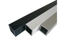 B&T Metall Tubo quadrato in alluminio anodizzato, 50 x 20 x 2 mm, argento anodizzato, E6/EV1, lunghezza circa 2 m. (2000 mm + 0/- 3 mm)
