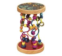 B. toys - Loopty Lo Giocattolo rotante in legno - Percorso di perline Montessori per sviluppo - Fili intrecciati per bambini - 47 perline, 5 percorsi, 18 mesi+
