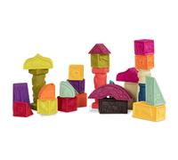 B. toys- B. baby- Elemenosqueeze- Baby Blocks- 26 Soft Sort & Stack Blocks With Alphabet - Architectural Building Blocks - Shapes Letters &