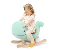 B. toys balena a dondolo Echo, cavalcabile morbido con base in legno | Balena cavalcabile morbida con sedile comodo, maniglie facili da afferrare e suono del mare durante il dondolio, 18+ mesi