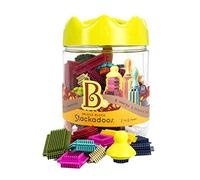 B. toys Bristle Blocks Stackadoos, blocchi a incastro in barattolo | Set da 68 blocchi con setole morbide e flessibili, facili da collegare a varie angolazioni; barattolo con coperchio; 2+ anni