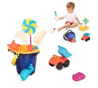 B. toys - Sand Ahoy! - secchiello con 9 pezzi - giochi per sabbiera, spiaggia, parco giochi con pala, setaccio, formina per la sabbia, ribaltabile - 18 mesi+