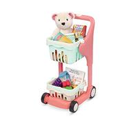 B. Toys - Carrello dei Giocattoli Shop & Glow - Peluche e Libri - Carrello Musicale - 25 Pezzi di Cibo da Gioco - Libro a schede educativo - Orsacchiotto - 2 Anni +