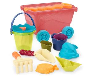 B. toys - Carro Ondulato - Rosso - Carro e Giocattolo da Spiaggia - 10 Giocattoli da Spiaggia - Giocattolo Estivo per Bambini e Ragazzi - 18 Mesi +