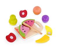 B. toys - Chop 'n' Play - Frutta - Set da gioco per bambini e ragazzi - Giocattolo in legno per bambini - 6 Frutti da tagliare con il gancio e l'uncino - 2 anni +