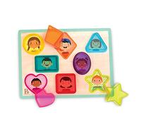 B. Toys Chunky Toddler Puzzle - Geometric Classic Toys for Kids - 2 Years + - Peek & Explore-Shapes & Emotions, BX2216GZ
