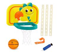 B. toys - Dinosauro Dribbler - Rete da Basket sospesa - Altezza Regolabile - Mini Pompa a Sfera e ad Aria - Giocattolo Sportivo e Gioco Attivo - 3 Anni +