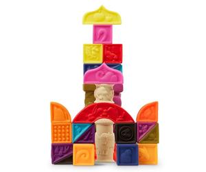 B. toys Elemenosqueeze, blocchi morbidi ABC sensoriali da impilare