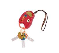 B. toys FunKeys Chiavi Auto Giocattolo interattive con luci e Suoni, Rosso | Portachiavi rosso con 3 chiavi texturizzate, torcia a pulsante e 4 suoni: clacson, motore, allarme e campanello, 10+ mesi