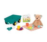 B. toys - Happyhues - Playset orso Cara-Mellow - Set da picnic - Orso di peluche - Libro da tavolo - Carro e cibo da gioco - 18 mesi +