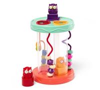 B. toys Hooty-Hoo selezionatore di Forme con Suoni e 3 Gufi | Set da 4 con 3 gufi e 1 base inclusa; forme: cerchio, triangolo e quadrato; labirinto di perline; 10+ mesi