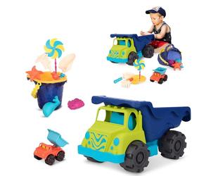 B. toys - Incrociatore colossale e Sand Ahoy! - Blu - Grande Dumper e Giocattolo di Sabbia - 18 Mesi +