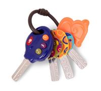 B. LucKeys - 4 Chiavi Auto Giocattolo strutturate per Neonati e Bambini - Blu - Torcia elettrica e 3 Suoni Auto - Non tossico - Giocattoli interattivi per dentizione - 10 Mesi +