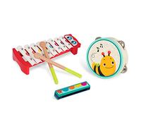 B. toys - Mini Melody Band - Strumenti Musicali - 3 Strumenti in Legno - Giocattolo Musicale per Bambini e Ragazzi - Xilofono, tamburello, Armonica - 2 Anni +