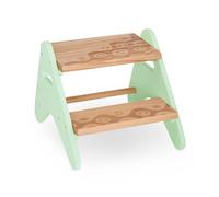 B. toys P Boost sgabello per bambini in legno, 2 gradini, menta | Sgabello in legno con 2 gradini e maniglie, per camera, bagno e cucina; 33 x 37 x 28 cm; fino a 70 kg; menta; 2+ anni