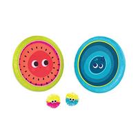 B. toys Poppin' Paddles, Gioco Paddle con 2 Dischi e 2 Palline | Set da 4 con 2 dischi e 2 palline; per lanciare, prendere e rimbalzare; galleggia in acqua; 3+ anni
