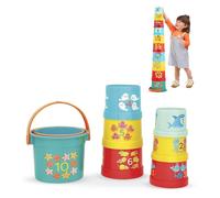 B. toys - Secchi Bazillion - 10 Tazze impilabili - Tazze numerate - Giocattolo da Bagno e da Cortile - Set di Giochi educativi per Bambini e Ragazzi - 18 Mesi +