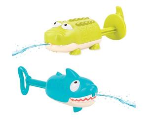 B. toys Splishin' Splash, spruzzini ad acqua animali coccodrillo e squalo | Set da 2 con coccodrillo e squalo da immergere, riempire e spruzzare; per piscina, spiaggia, giardino o casa; 18+ mesi