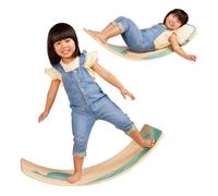 B. toys Teeter-Toddler, tavola d'equilibrio e sedia in legno | Set da 2 con tavola d'equilibrio e cuscino staccabile; ideale per sedersi, dondolarsi e giocare in equilibrio; 3+ anni