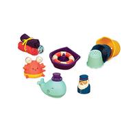 B. toys - Wee B. Splashy - Giocattolo da Bagno per Bambini - Playset Tub Time - 11 Pezzi - Spruzzi da Bagno per Animali, Tazze impilabili, salviette - Neonato, Bebè, 0 Mesi +