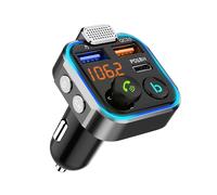 (B) Trasmettitore FM Bluetooth per auto, modulatore, adattatore vivavoce, caricabatterie AUX per auto,