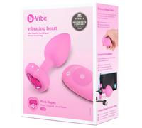b-vibe heart - vibratore anale ricaricabile con telecomando (rosa)
