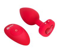 b-vibe heart - vibratore anale con telecomando e batteria ricaricabile (rosso)