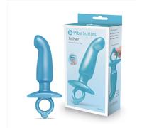 b-Vibe Hither - Tappo per prostata in silicone, design ergonomico per una precisa stimolazione del punto P e del punto G, base affusolata e anello di recupero, completamente impermeabile