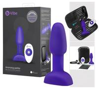 Vibratore anale b-Vibe Rimming con perline rotanti (viola)