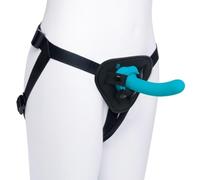 b-Vibe Set di imbracature per ogni corpo - Dildo in silicone da 6 pollici, vestibilità regolabile, base di aspirazione, vibrazione opzionale, gioco di pegging per tutti i generi