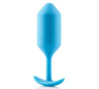 B-Vibe Snug Plug 3 - Black/Teal Silicone Buttplug Weighted Balls - Size Medium