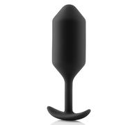 B-Vibe Snug Plug 3 - Black/Teal Silicone Buttplug Weighted Balls - Size Medium
