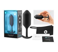 b-Vibe Snug Plug 3 - plug anale a doppia sfera (180 g, nero)