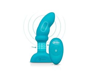 b-Vibe Spina P-Spot con telecomando - Massaggiatore prostatico vibrante e rotante, 6 velocità, 7 modalità di riming, telecomando wireless, silicone sicuro per il corpo