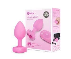 b-Vibe - TheVibrating Heart Plug S/M - USB ricaricabile e telecomandato Butt Plug