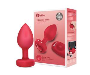 B-Vibe Vibrating Heart Plug Anali Rosso 10,5 cm