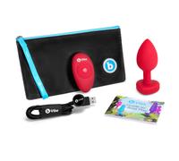 B-Vibe Vibrating Heart Plug S/M/L - Red, Pink - Plug Anale Vibrante con Gemma