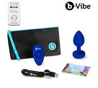 B-Vibe Vibrating Jewel Plug, L/XL, Navy Blue, Buttplug - Vibratore Anale Unisex