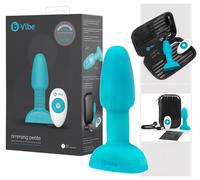 Piccolo Plug Anale B-Vibe Rimming Telecomandato Celeste