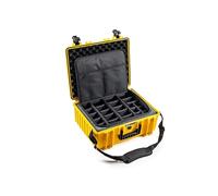 B&W International B&W - Valigetta da trasporto per esterni, tipo 6000, con custodia per foto, impermeabile secondo la certificazione IP67, antipolvere, infrangibile e indistruttibile, giallo., Typ