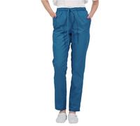 B-well ALESSI - Pantaloni medici con elastico e tasche posteriori, multitasche unisex, con vita elasticizzata e tasche sul retro, uniforme ospedaliera con vita media e cintura elastica, Blu caraibico