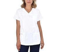 B-well Andrea Casacca Medico Divisa Infermiere a Maniche Corte Divise Sanitarie Casacca da Donna con Scollo a V e 2 Tasche Bianca 46