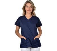 B-well Andrea Casacca Medico Donna Divisa Infermiere a Maniche Corte Sanitarie Con Scollo a V e 2 Tasche Blu 54