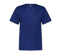 B-well Angel Casacca Medico Unisex Divisa Infermiere Uniformi Sanitarie Regular Fit a Manica Corta Scollo V Blu XS