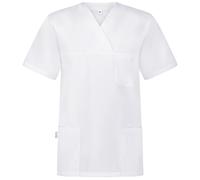 B-well ANGEL Casacca Medico Unisex Divisa Infermiere Uniformi Sanitarie Regular Fit a Manica Corta Scollo V Bianco L