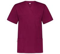 B-well Angel Casacca Medico Unisex Divisa Infermiere Uniformi Sanitarie Regular Fit a Manica Corta Scollo V Bordeaux XL