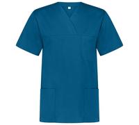 B-well Angel, casacca unisex, a maniche corte, con scollo a V, casacca per la cura degli uomini, casacca, Blu caraibico, XXL