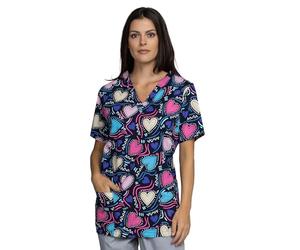 B-well, Bambina, casacca da donna a maniche corte, scollo a V, con motivi, Amore, L