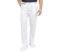 B-well Dante Uomo Pantaloni da medico con elastico - Pantaloni da medico di alta qualità da uomo con elastico in vita, bianco, S